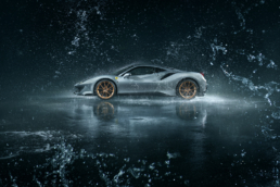 Seitenprofil des Ferrari 488 Pista.