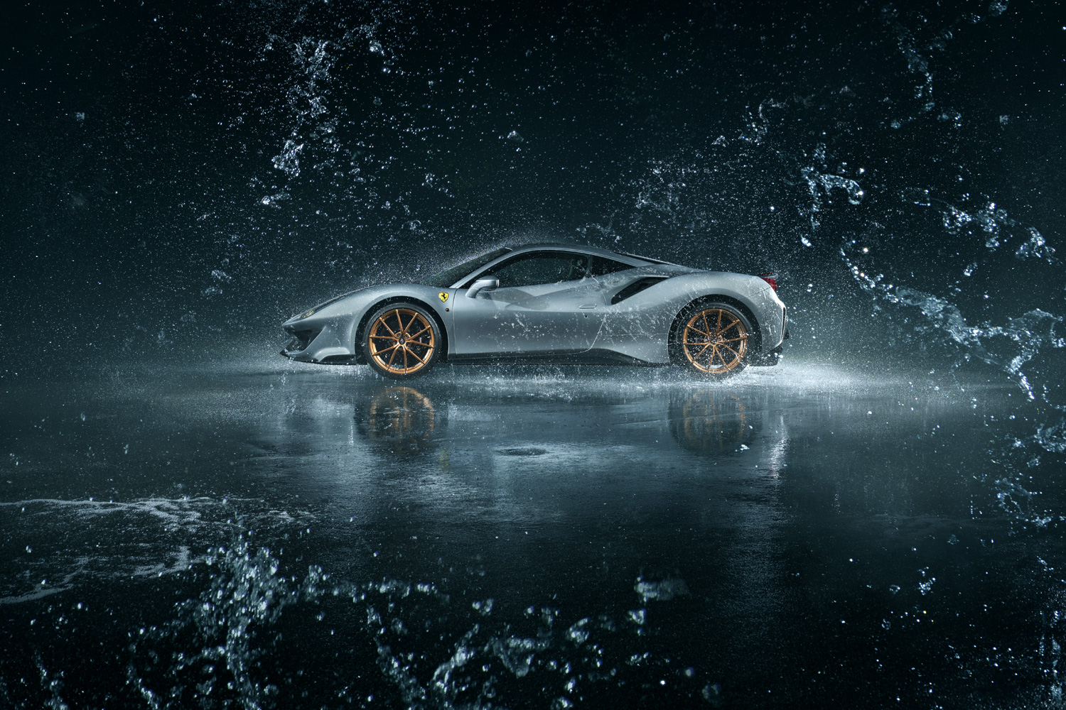 Seitenprofil des Ferrari 488 Pista.