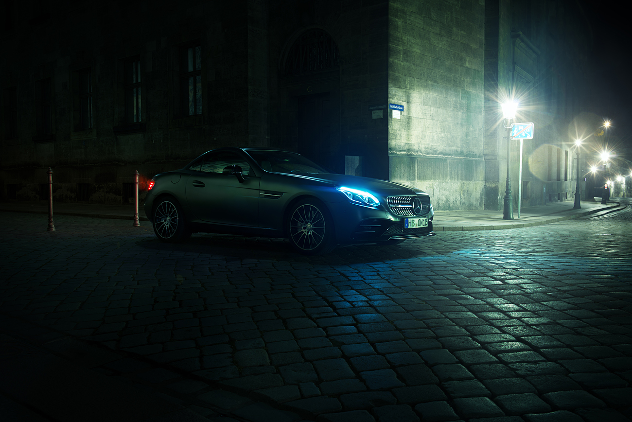 Mercedes SLC43 AMG in Dresden bei der Brühlschen Gasse