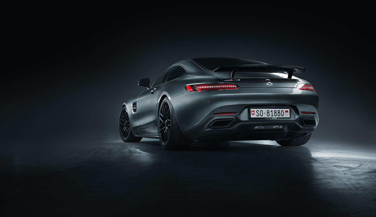 Mercedes AMG GT S in selenit grau mit Aerodynamik Paket. Fotoshooting von phPics.ch