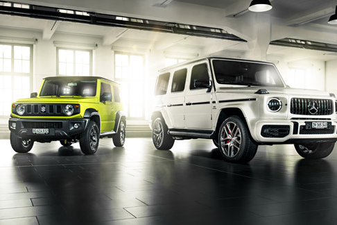 Autofotografie für GIMS Magazin. Suzuki Jimny und Mercedes G63 AMG