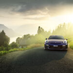 Autofotoshooting. Der Porsche 911 GT3 Touring in viola metallic vor traumhafter Kulisse in der Zentralschweiz.