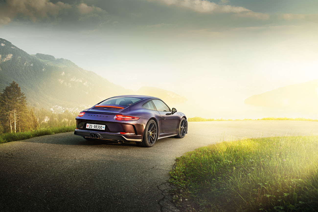 Dreiviertelansicht des Porsche 911 GT3 Touring.