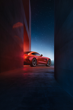 CGI des Mercedes AMG GT R. Postproduktion von phPics.