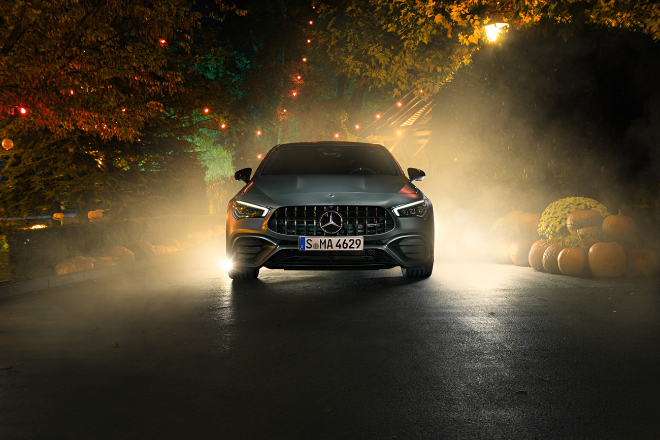 Lightpainting in der Autofotografie mit dem Westcott Icelight und dem Mercedes-AMG CLA 45 S.