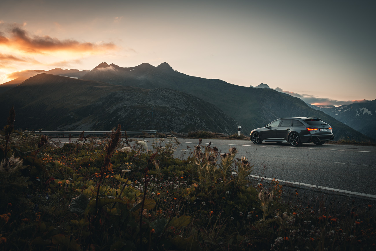 Der neue RS6 C8 in den Alpen.