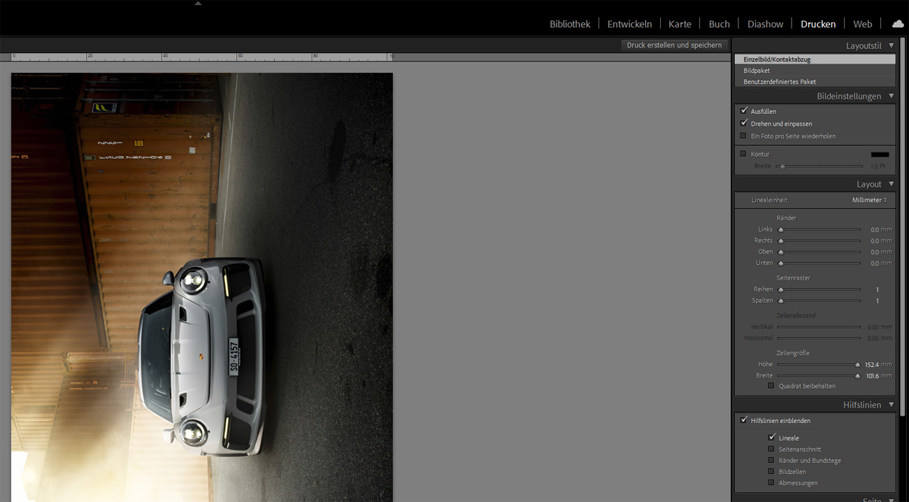 Bildeinstellungen bei Drucken aus Lightroom Classic