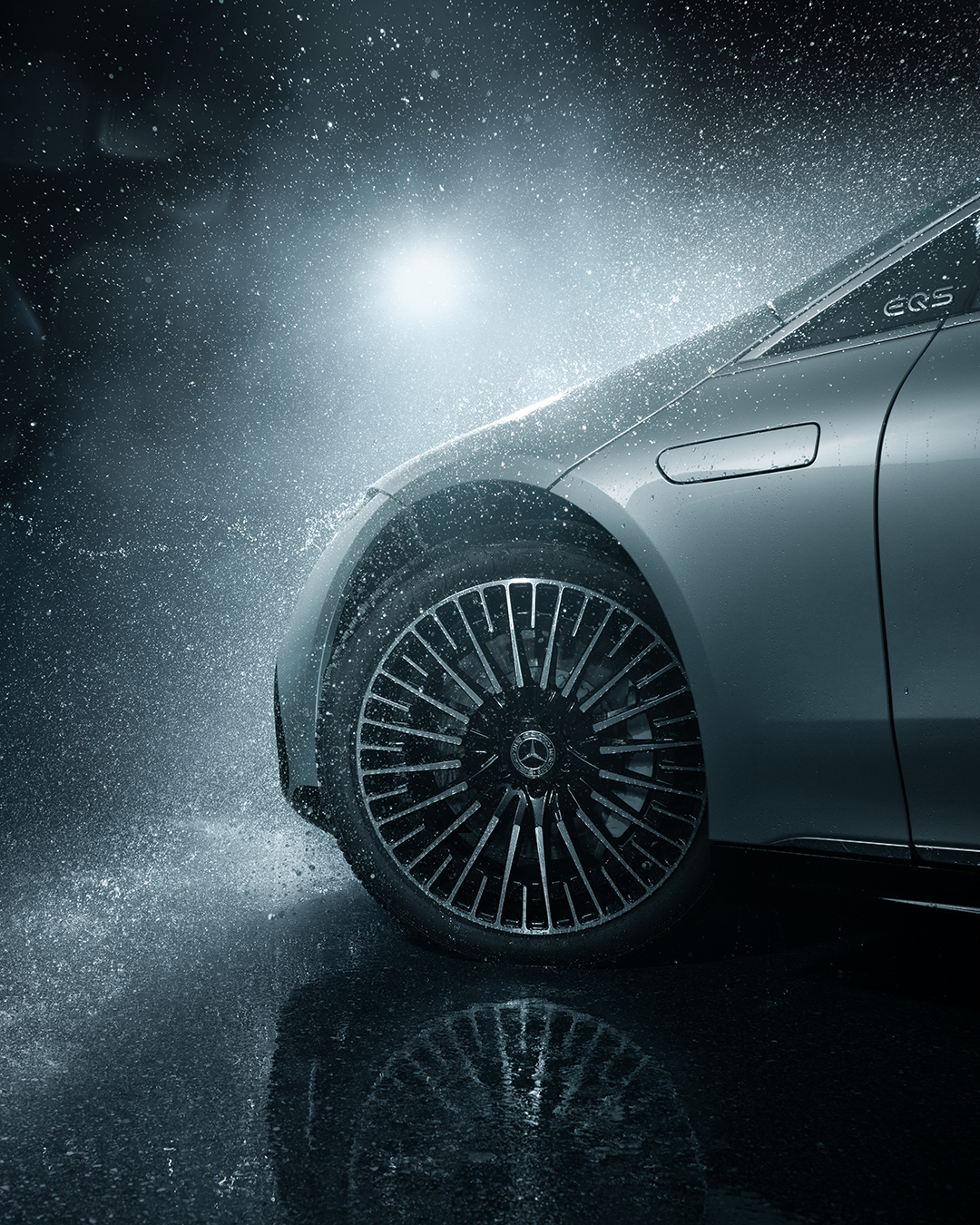 Die Mehrspeichenfelge des Mercedes EQS