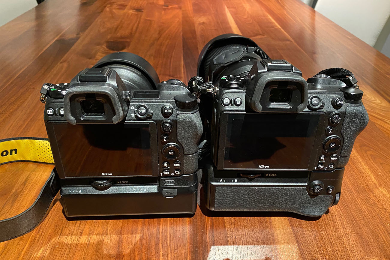 Nikon Z6 mit MB-N10 im Vergleich mit der Nikon Z7 II und dem Batteriegriff MB-N11.