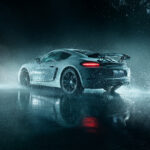 Porsche Cayman Marmor Wassershooting